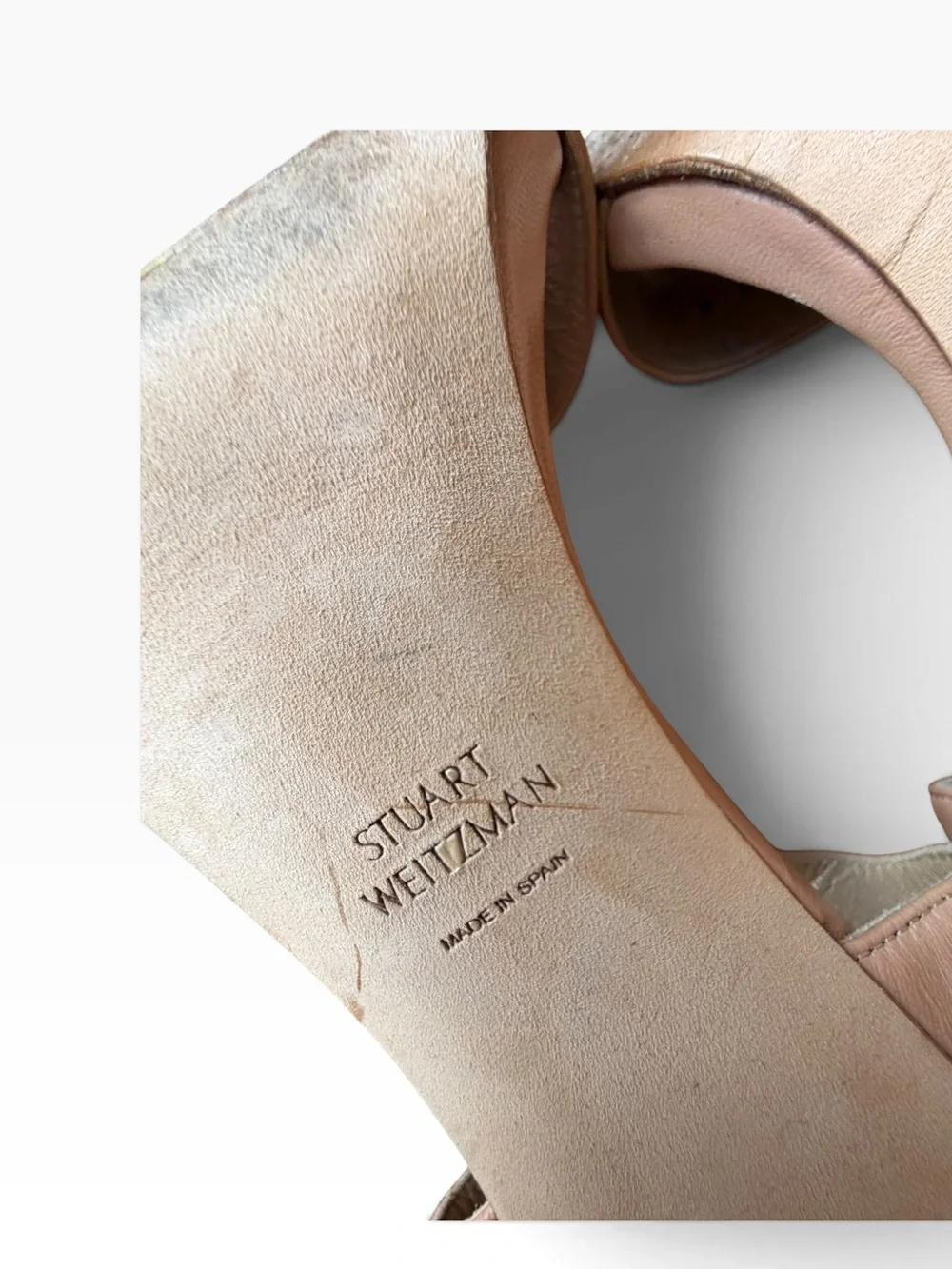 Stuart Weitzman Nude Leather Stiletto Sandals Size 10